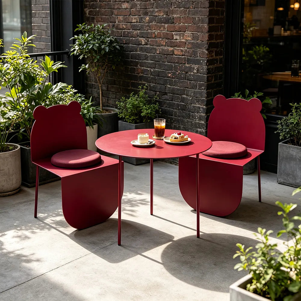 SOLARA 3 Piece Bistro Set Round Table 2 Chairs Vintage Style for Cafe Dessert Shop and Leisure Space