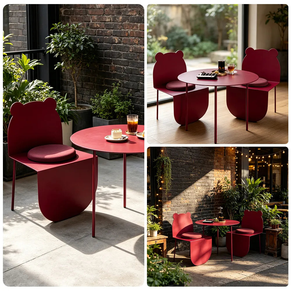 SOLARA 3 Piece Bistro Set Round Table 2 Chairs Vintage Style for Cafe Dessert Shop and Leisure Space