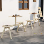 SOLARA Integrated Outdoor Table and Chair Set Space Saving Metal Frame for Balcony Patio Cafe and Waiting Area - White