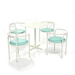 SOLARA Outdoor Bistro Set 1 Table 4 Chairs Deep Seating High Rebound Cushions for Garden Patio and Restaurant