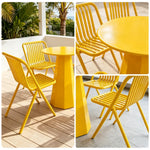 SOLARA Outdoor Bistro Set Commercial Grade Steel Frame Vintage Metal Style for Cafe Courtyard Patio and Hotel - Yellow