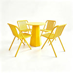 SOLARA Outdoor Bistro Set Commercial Grade Steel Frame Vintage Metal Style for Cafe Courtyard Patio and Hotel - Yellow