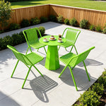SOLARA Outdoor Bistro Set Commercial Grade Steel Frame Vintage Metal Style for Cafe Courtyard Patio and Hotel - Green