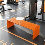 SOLARA Outdoor Bench with Side Table - Modern Design Commercial Seating for Gym Park Cafe Garden Leisure Spaces - Orange & White