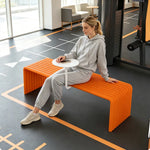 SOLARA Outdoor Bench with Side Table - Modern Design Commercial Seating for Gym Park Cafe Garden Leisure Spaces - Orange & White