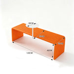 SOLARA Outdoor Bench with Side Table - Modern Design Commercial Seating for Gym Park Cafe Garden Leisure Spaces - Orange & White