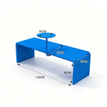 SOLARA Outdoor Bench with Side Table - Modern Design Commercial Seating for Gym Park Cafe Garden Leisure Spaces - Blue