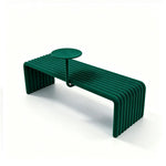 SOLARA Outdoor Bench with Side Table - Modern Design Commercial Seating for Gym Park Cafe Garden Leisure Spaces - Green