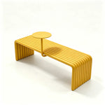 SOLARA Outdoor Bench with Side Table - Modern Design Commercial Seating for Gym Park Cafe Garden Leisure Spaces - Yellow