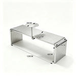 SOLARA Outdoor Bench with Side Table - Modern Design Commercial Seating for Gym Park Cafe Garden Leisure Spaces - Stainless Steel
