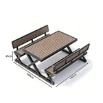 SOLARA Outdoor Picnic Table Set - 140cm Table with Backrest Benches WPC Top Metal Frame Garden Park Patio Furniture - Black