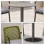 SOLARA Outdoor Bistro Set - 2 Woven Chairs with Coffee Table Aluminium Alloy Frame High Temperature Coating Patio Furniture - Green