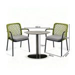 SOLARA Outdoor Bistro Set - 2 Woven Chairs with Coffee Table Aluminium Alloy Frame High Temperature Coating Patio Furniture - Green
