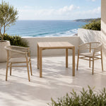 SOLARA Outdoor Dining Set - Ash Wood Chairs with Table Ash Wood Legs Natural Design for Garden Patio Cafe Leisure Spaces - Natural