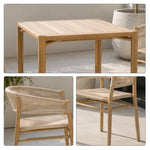 SOLARA Outdoor Dining Set - Ash Wood Chairs with Table Ash Wood Legs Natural Design for Garden Patio Cafe Leisure Spaces - Natural