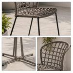 SOLARA Outdoor Bistro Set - Round Table with 2 Armless Chairs Aluminium Alloy Frame High Temperature Coating Patio Furniture - Grey