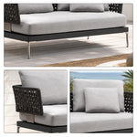 SOLARA Outdoor Sofa - 2 Seater Woven Lounge Chair Aluminium Alloy Frame Patio Furniture for Garden Balcony Leisure Spaces - Grey