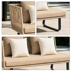 SOLARA Outdoor Corner Sofa - 2 Seater Right Chaise Lounge Aluminium Frame Waterproof Patio Furniture for Garden Terrace Leisure Spaces - Beige