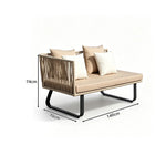 SOLARA Outdoor Corner Sofa - 2 Seater Right Chaise Lounge Aluminium Frame Waterproof Patio Furniture for Garden Terrace Leisure Spaces - Beige