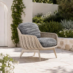 SOLARA Outdoor Lounge Chair - Single Seat Woven Sofa Aluminium Base Frame Patio Furniture for Garden Balcony Leisure Spaces - Beige