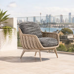 SOLARA Outdoor Lounge Chair - Single Seat Woven Sofa Aluminium Base Frame Patio Furniture for Garden Balcony Leisure Spaces - Beige