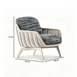 SOLARA Outdoor Lounge Chair - Single Seat Woven Sofa Aluminium Base Frame Patio Furniture for Garden Balcony Leisure Spaces - Beige