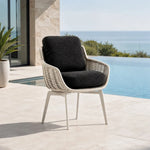 SOLARA Outdoor Lounge Chair - Single Seat Woven Armchair Aluminium Base Frame Patio Furniture for Garden Balcony Leisure Spaces - Black