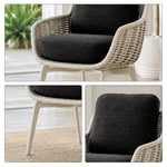 SOLARA Outdoor Lounge Chair - Single Seat Woven Armchair Aluminium Base Frame Patio Furniture for Garden Balcony Leisure Spaces - Black