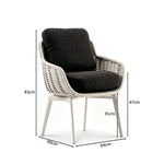 SOLARA Outdoor Lounge Chair - Single Seat Woven Armchair Aluminium Base Frame Patio Furniture for Garden Balcony Leisure Spaces - Black