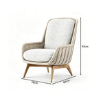 SOLARA Outdoor Lounge Chair - High Back Woven Sofa Aluminium Base Frame Patio Furniture for Garden Balcony Leisure Spaces - Beige