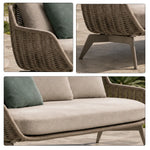 SOLARA Outdoor Sofa - 3 Seater Woven Lounge Sofa Aluminium Base Frame Patio Furniture for Garden Balcony Leisure Spaces - Beige