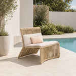 SOLARA Outdoor Lounge Chair - Single Seat Woven Sofa Aluminium Alloy Frame Patio Furniture for Garden Balcony Leisure Spaces - Beige