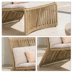 SOLARA Outdoor Lounge Chair - Single Seat Woven Sofa Aluminium Alloy Frame Patio Furniture for Garden Balcony Leisure Spaces - Beige