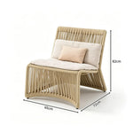 SOLARA Outdoor Lounge Chair - Single Seat Woven Sofa Aluminium Alloy Frame Patio Furniture for Garden Balcony Leisure Spaces - Beige