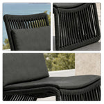 SOLARA Outdoor Lounge Chair - Single Seat Woven Sofa Aluminium Alloy Frame Patio Furniture for Garden Balcony Leisure Spaces - Black