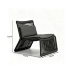 SOLARA Outdoor Lounge Chair - Single Seat Woven Sofa Aluminium Alloy Frame Patio Furniture for Garden Balcony Leisure Spaces - Black