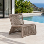 SOLARA Outdoor Lounge Chair - Single Seat Woven Sofa Aluminium Alloy Frame Patio Furniture for Garden Balcony Leisure Spaces - Light Grey