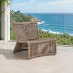 SOLARA Outdoor Lounge Chair - Single Seat Woven Sofa Aluminium Alloy Frame Patio Furniture for Garden Balcony Leisure Spaces - Light Grey