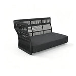 SOLARA Outdoor Corner Sofa - 2 Seater Woven Lounge Sofa Aluminium Alloy Frame Patio Furniture for Garden Balcony Leisure Spaces - Black