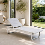 SOLARA Outdoor Sun Lounger - Adjustable Pool Chaise Lounge Aluminium Alloy Frame Patio Furniture for Garden Beach Hotel Leisure Spaces - Grey