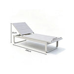 SOLARA Outdoor Sun Lounger - Adjustable Pool Chaise Lounge Aluminium Alloy Frame Patio Furniture for Garden Beach Hotel Leisure Spaces - Grey