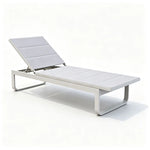 SOLARA Outdoor Sun Lounger - Adjustable Pool Chaise Lounge Aluminium Alloy Frame Patio Furniture for Garden Beach Hotel Leisure Spaces - Grey