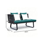 SOLARA Outdoor Corner Sofa - 2 Seater Left Corner Woven Sofa Aluminium Frame Rope Weaving Patio Furniture for Garden Leisure Spaces - Green
