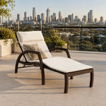 SOLARA Outdoor Sun Lounger - Adjustable Reclining Daybed with Cushion Steel Frame Woven Patio Furniture for Pool Garden Leisure Spaces - White