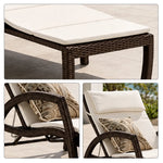 SOLARA Outdoor Sun Lounger - Adjustable Reclining Daybed with Cushion Steel Frame Woven Patio Furniture for Pool Garden Leisure Spaces - White