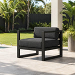 SOLARA Outdoor Lounge Chair - Single Seat Sofa Aluminium Alloy Frame Modern Patio Furniture for Garden Balcony Leisure Spaces - Dark Grey