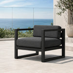 SOLARA Outdoor Lounge Chair - Single Seat Sofa Aluminium Alloy Frame Modern Patio Furniture for Garden Balcony Leisure Spaces - Dark Grey