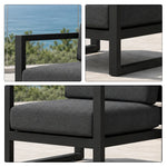 SOLARA Outdoor Lounge Chair - Single Seat Sofa Aluminium Alloy Frame Modern Patio Furniture for Garden Balcony Leisure Spaces - Dark Grey