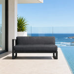 SOLARA Outdoor Corner Sofa - 2 Seater Left Armrest Sofa Aluminium Alloy Frame Modern Patio Furniture for Garden Leisure Spaces - Dark Grey