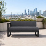 SOLARA Outdoor Corner Sofa - 2 Seater Left Armrest Sofa Aluminium Alloy Frame Modern Patio Furniture for Garden Leisure Spaces - Dark Grey